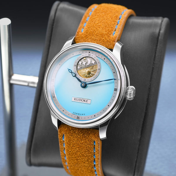 Angled view with reflection of Kudoke 2 “Bluebird” Limited Edition