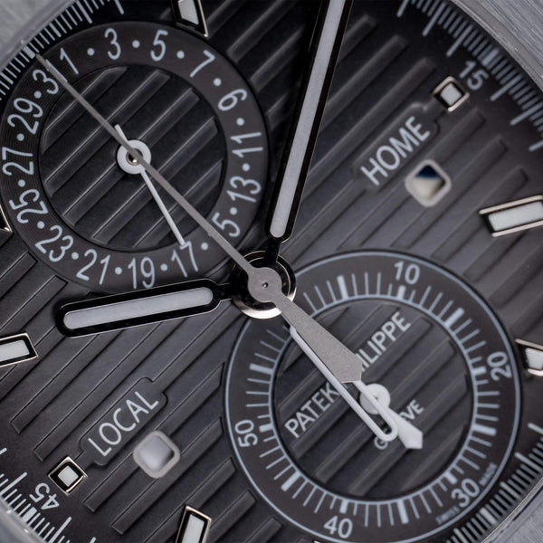 Closer look of Patek Philippe Nautilus Travel Time 5990/1A