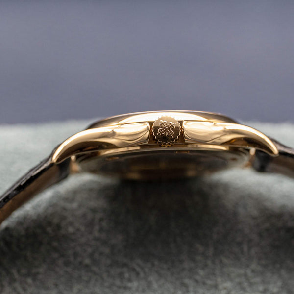 Opposite side view of Patek Philippe World Timer 5110J case