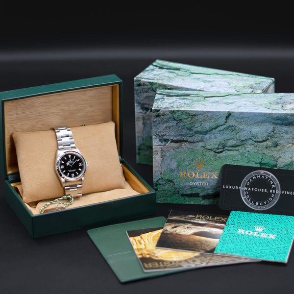 Rolex Explorer 14270 36mm Black Dial Box & Papers