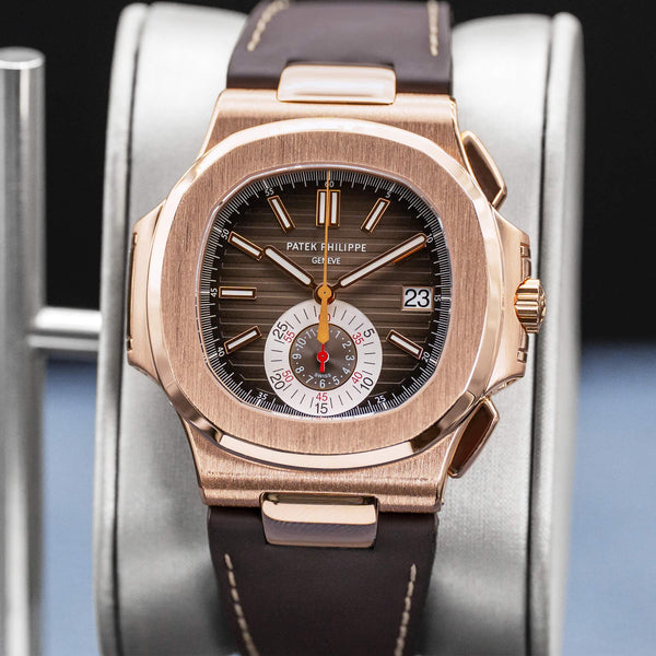 Patek Philippe Nautilus Chrono 5980R Rose Gold Brown Dial 2010 Box & Papers