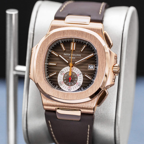 Patek Philippe Nautilus Chrono 5980R Rose Gold Brown Dial 2010 Box & Papers