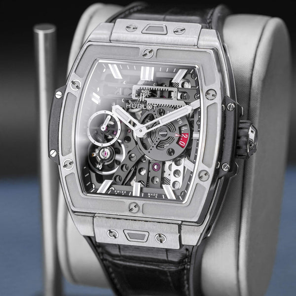Angled opposing view with reflection of Hublot Spirit of Big Bang Meca-10