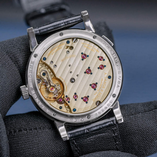 Caseback of A. Lange & Sohne Lange 1 192.029 Moon Phase showing movement