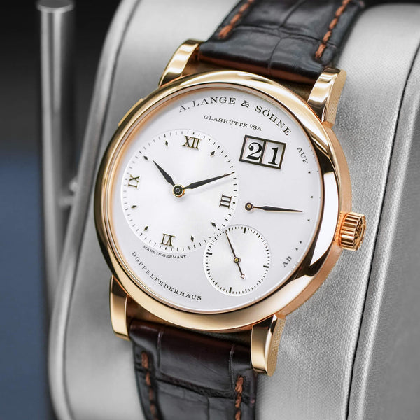 Angled opposing view with reflection of A. Lange & Sohne Lange 1 191.032 Silver Dial