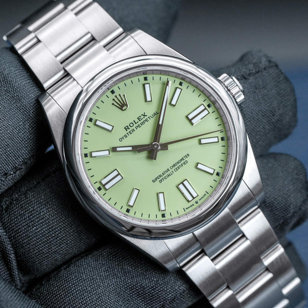Rolex Oyster Perpetual 134300 Pistachio Dial 41mm 2025 Box & Papers
