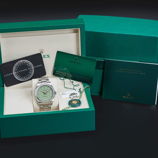 Rolex Oyster Perpetual 134300 Pistachio Dial 41mm 2025 Box & Papers