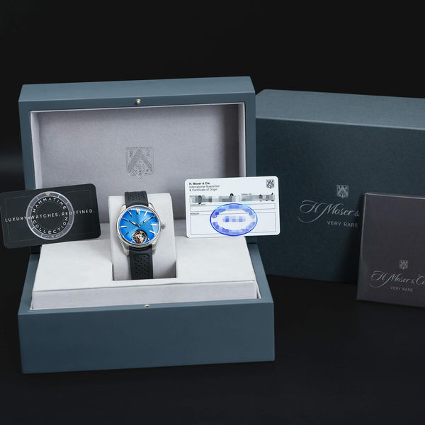 H.Moser & Cie Pioneer Tourbillon Arctic Blue 40mm 2024 Box & Papers