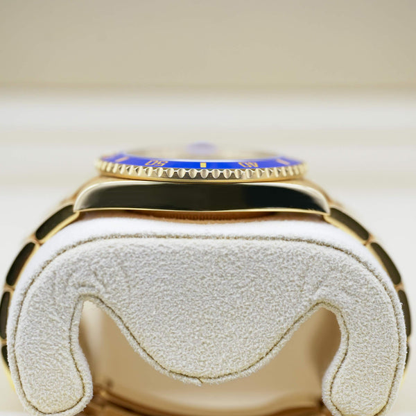 Side profile of Rolex Submariner "Bluesy" 126618LB Yellow Gold