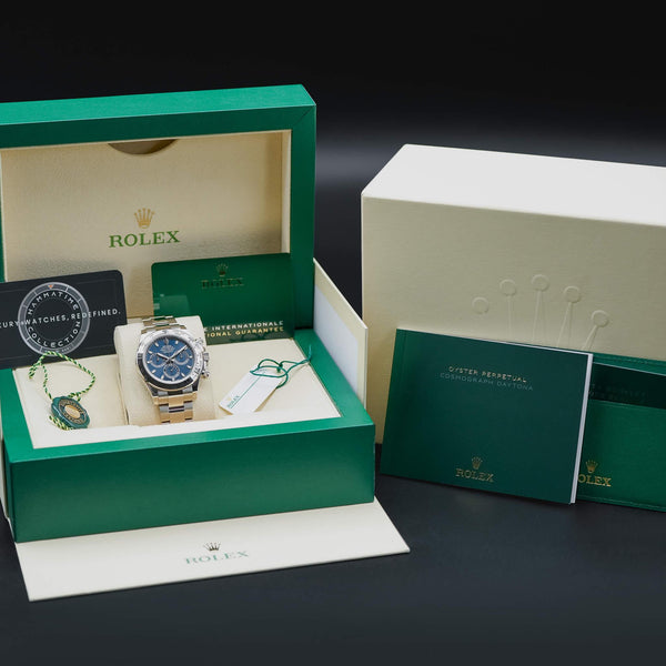 Rolex Daytona “Blue John Mayer” 116509 White Gold with box and papers
