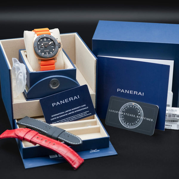 Panerai Submersible QuarantaQuattro Goldtech Orocarbo PAM02070 with box and papers