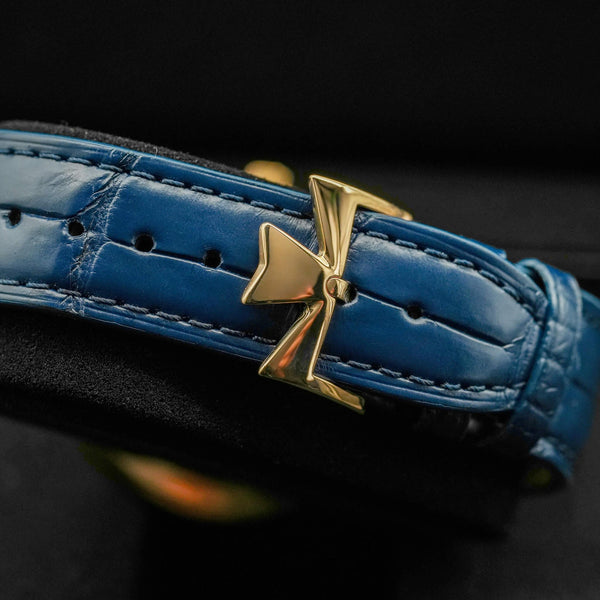 Vacheron Constantin Patrimony 85180 Blue Dial strap and buckle detail
