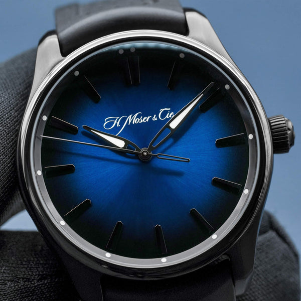 H. Moser & Cie Pioneer 3200-1205 Funky Blue Fume Dial 43mm Box 2021 Box & Papers