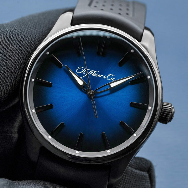 H. Moser & Cie Pioneer 3200-1205 Funky Blue Fume Dial 43mm Box 2021 Box & Papers