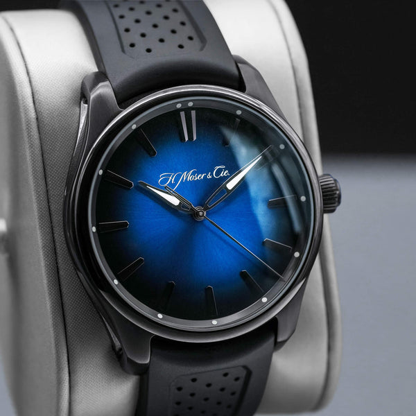 H. Moser & Cie Pioneer 3200-1205 Funky Blue Fume Dial 43mm Box 2021 Box & Papers