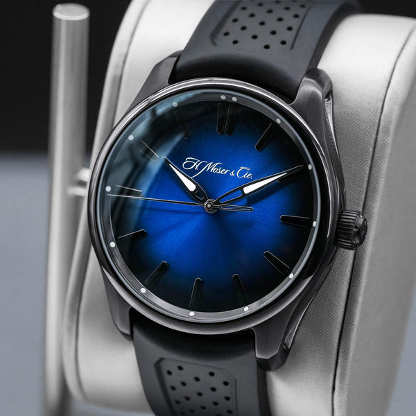 H. Moser & Cie Pioneer 3200-1205 Funky Blue Fume Dial 43mm Box 2021 Box & Papers