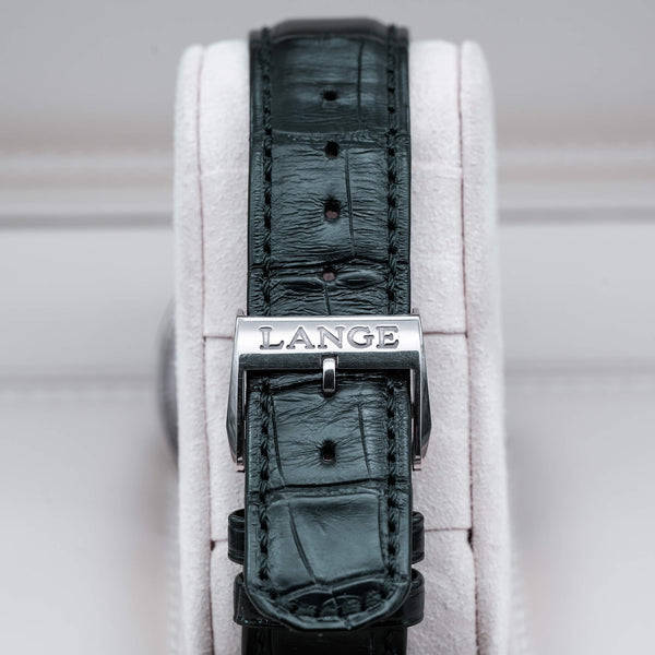 A. Lange & Sohne Zeitwerk 140.029 strap and buckle detail