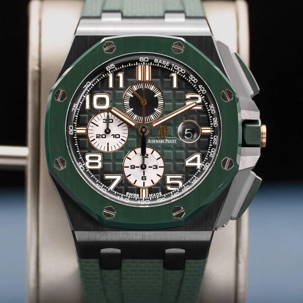 Central view of Audemars Piguet Royal Oak Offshore Chronograph 26405CE