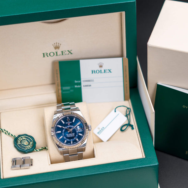Rolex Sky Dweller 326934 Blue Dial with box and papers