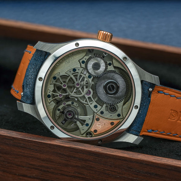 Caseback of J.N. Shapiro Infinity Custom Series showing movement
