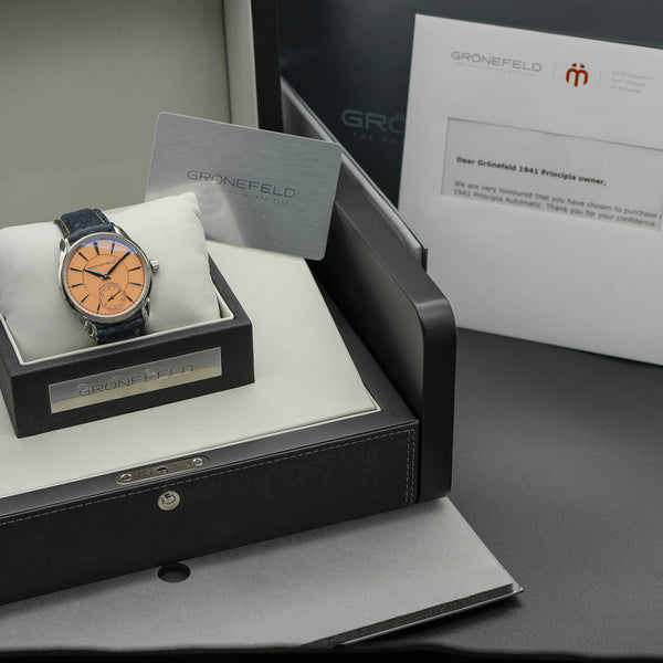 Grönefeld 1941 Principia Salmon Dial with box and papers