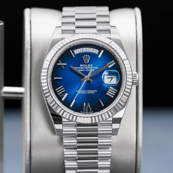Rolex Day Date 228239 Blue Ombre Dial 40mm Box & Papers