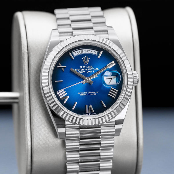 Rolex Day Date 228239 Blue Ombre Dial 40mm Box & Papers