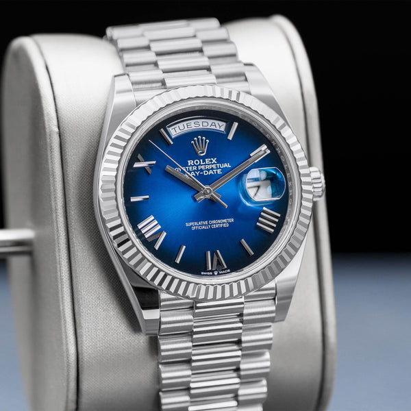 Rolex Day Date 228239 Blue Ombre Dial 40mm Box & Papers