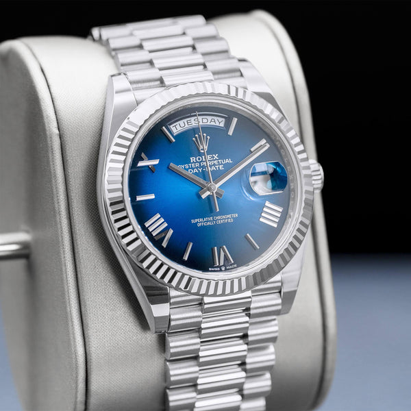 Rolex Day Date 228239 Blue Ombre Dial 40mm Box & Papers