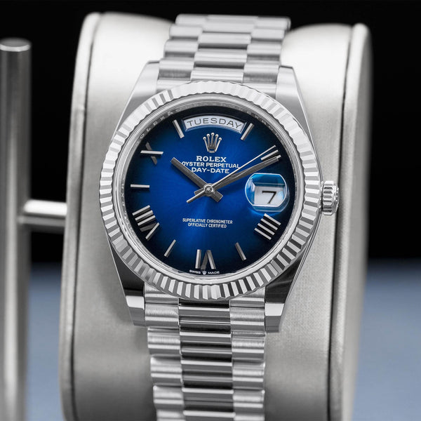 Rolex Day Date 228239 Blue Ombre Dial 40mm Box & Papers