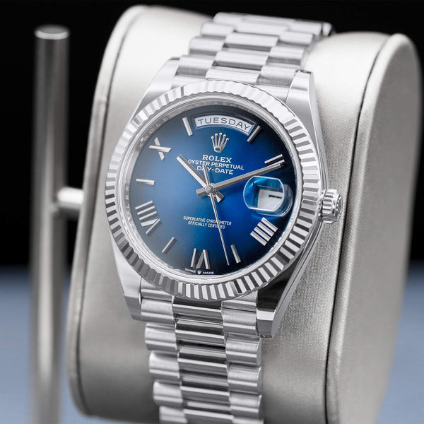 Rolex Day Date 228239 Blue Ombre Dial 40mm Box & Papers