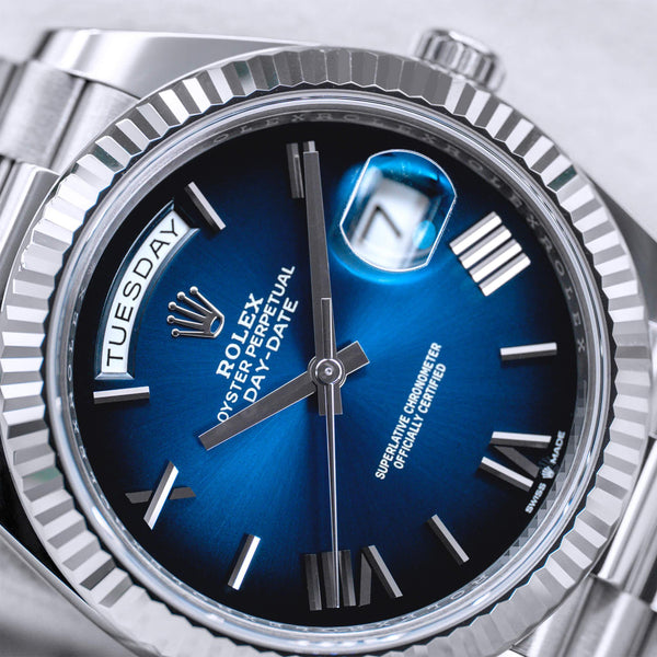 Rolex Day Date 228239 Blue Ombre Dial 40mm Box & Papers