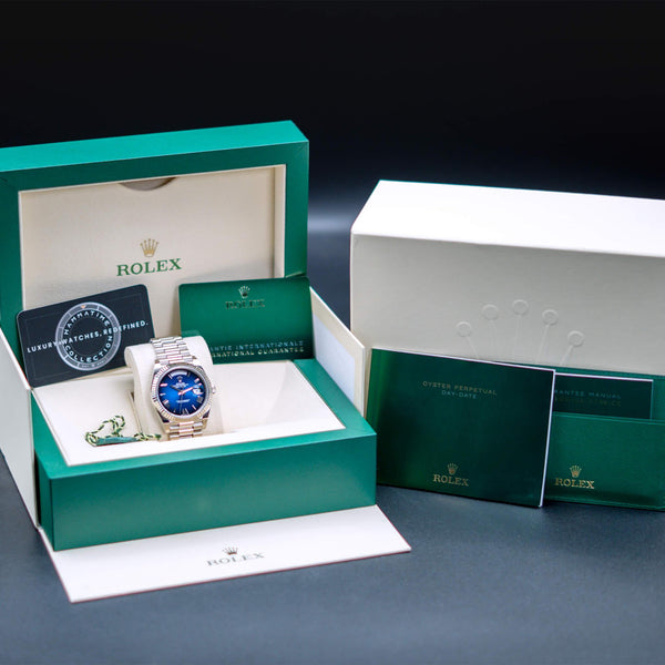 Rolex Day Date 228239 Blue Ombre Dial 40mm Box & Papers