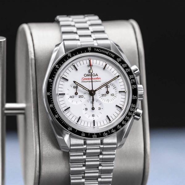 Slight angled view of Omega Speedmaster Professional Moonwatch "Sapphire Sandwich" 2026