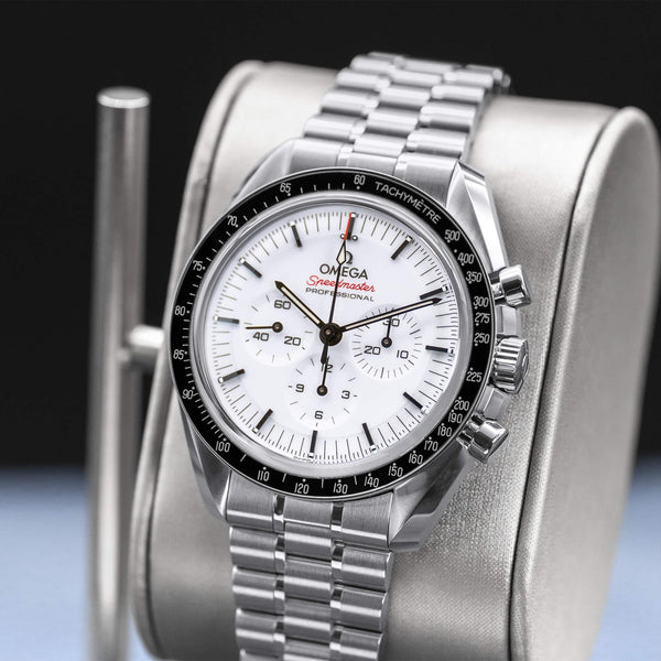 Angled opposing view with reflection of Omega Speedmaster Professional Moonwatch "Sapphire Sandwich" 2026