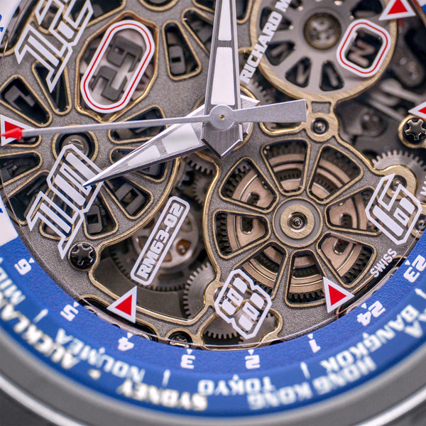 Other side of Richard Mille World Timer RM63-02 dial