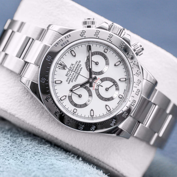 Front view of Rolex Cosmograph Daytona 116520 White Dial