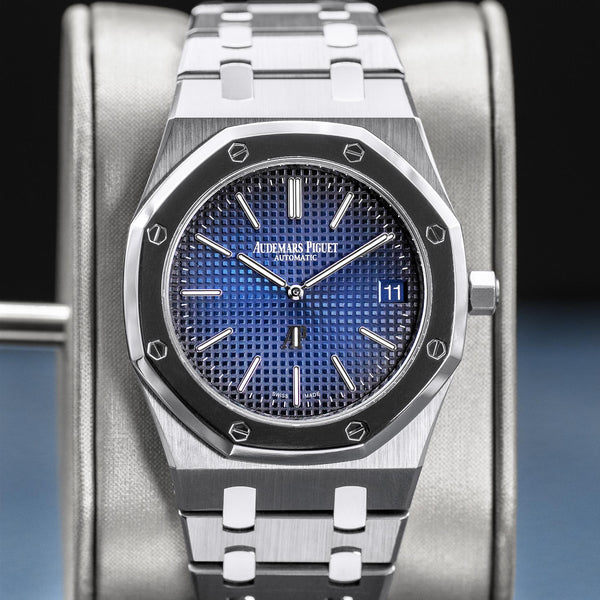 Audemars Piguet Royal Oak 15202IP "Jumbo" Extra Thin Blue 39mm Box & Papers