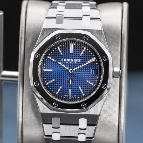 Audemars Piguet Royal Oak 15202IP "Jumbo" Extra Thin Blue 39mm Box & Papers