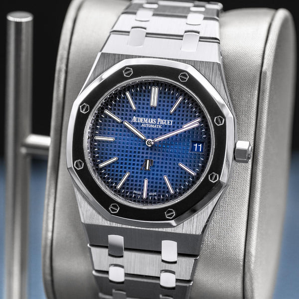 Audemars Piguet Royal Oak 15202IP "Jumbo" Extra Thin Blue 39mm 2018 Box & Papers