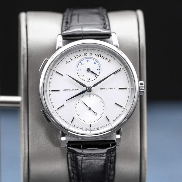 A. Lange & Sohne Saxonia Dual Time 385.026 Silver Dial 40mm 2015 Box & Papers