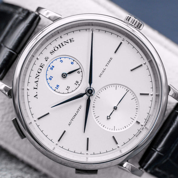 A. Lange & Sohne Saxonia Dual Time 385.026 Silver Dial 40mm 2015 Box & Papers
