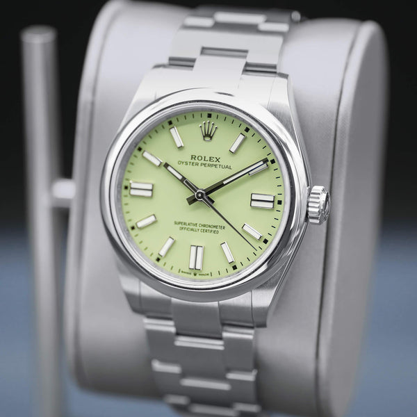 Rolex Oyster Perpetual 134300 Pistachio Dial 41mm Box & Papers