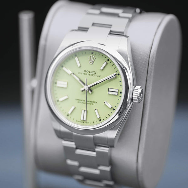 Rolex Oyster Perpetual 134300 Pistachio Dial 41mm Box & Papers