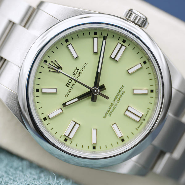 Rolex Oyster Perpetual 134300 Pistachio Dial 41mm Box & Papers