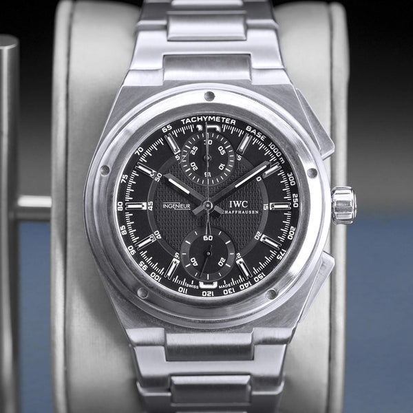 Central view of IWC Ingenieur Chronograph IW372501 Black Dial