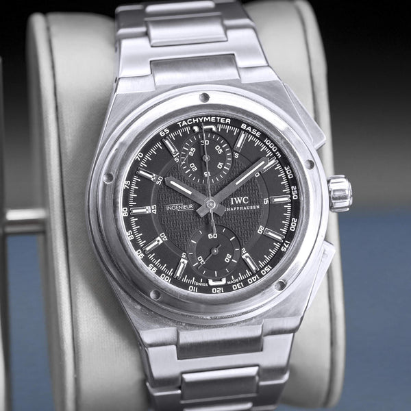 Slight angled view of IWC Ingenieur Chronograph IW372501 Black Dial