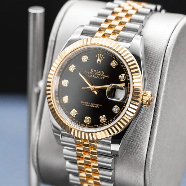 Rolex Datejust Two-Tone 126333 Black Diamond Dial 41mm Box & Papers