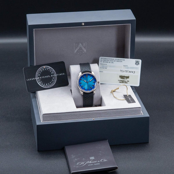 H. Moser & Cie Pioneer 3200-1217 Artic Blue Dial 40mm 2023 Box & Papers