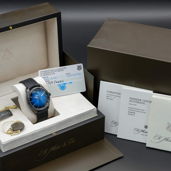 H. Moser & Cie Pioneer Centre Seconds 3200-1205 Funky Blue Fume Dial 43mm 2021 B